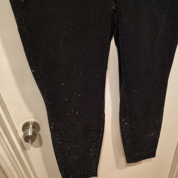 Talbots NWT Black Sparkle Corduroy Jegging Ankle Skinny Pants Sz 18 High Waist - Picture 5 of 8
